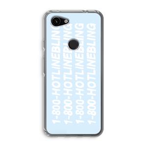 CaseCompany Hotline bling blue: Google Pixel 3a Transparant Hoesje