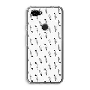 CaseCompany Pluimen: Google Pixel 3a Transparant Hoesje