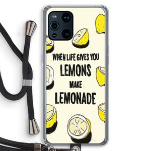 CaseCompany Lemonade: Oppo Find X3 Pro Transparant Hoesje met koord
