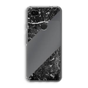 CaseCompany Zwart marmer: Google Pixel 3a Transparant Hoesje