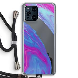 CaseCompany Zweverige regenboog: Oppo Find X3 Pro Transparant Hoesje met koord