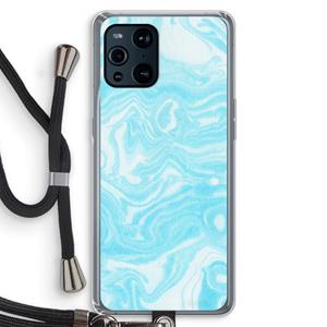 CaseCompany Waterverf blauw: Oppo Find X3 Pro Transparant Hoesje met koord