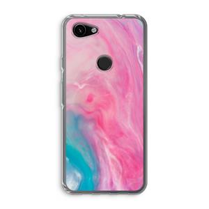 CaseCompany Roze explosie: Google Pixel 3a Transparant Hoesje