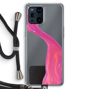 CaseCompany Paarse stroom: Oppo Find X3 Pro Transparant Hoesje met koord