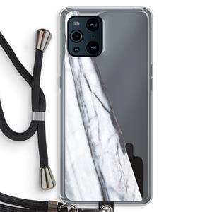 CaseCompany Gestreepte marmer: Oppo Find X3 Pro Transparant Hoesje met koord