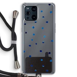 CaseCompany Blauwe stippen: Oppo Find X3 Pro Transparant Hoesje met koord