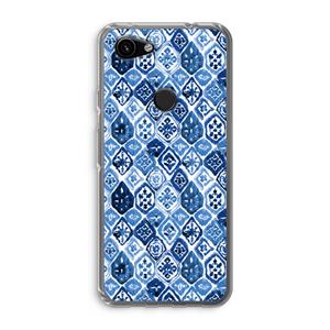 CaseCompany Blauw motief: Google Pixel 3a Transparant Hoesje