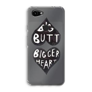 CaseCompany Big butt bigger heart: Google Pixel 3a Transparant Hoesje