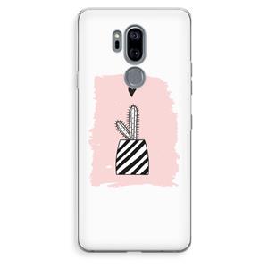 CaseCompany Zwart-wit cactus: LG G7 Thinq Transparant Hoesje