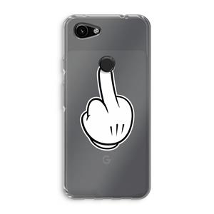 CaseCompany Middle finger black: Google Pixel 3a Transparant Hoesje