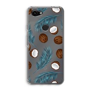 CaseCompany Kokosnoot roze: Google Pixel 3a Transparant Hoesje