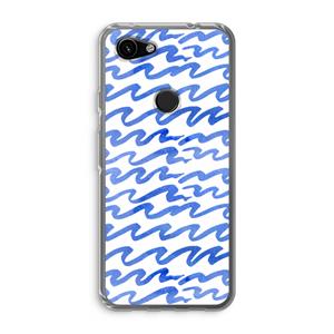 CaseCompany Blauwe golven: Google Pixel 3a Transparant Hoesje