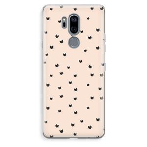CaseCompany Kleine kattenkopjes: LG G7 Thinq Transparant Hoesje