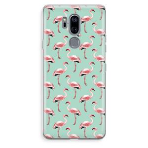 CaseCompany Flamingoprint groen: LG G7 Thinq Transparant Hoesje