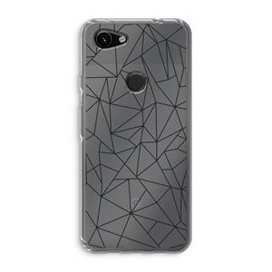 CaseCompany Geometrische lijnen zwart: Google Pixel 3a Transparant Hoesje