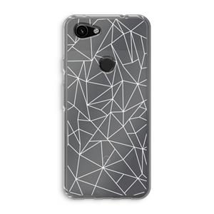 CaseCompany Geometrische lijnen wit: Google Pixel 3a Transparant Hoesje