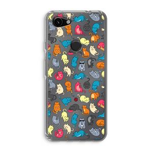 CaseCompany Kleurrijke katten: Google Pixel 3a Transparant Hoesje