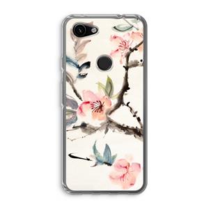 CaseCompany Japanse bloemen: Google Pixel 3a Transparant Hoesje