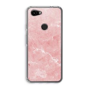 CaseCompany Roze marmer: Google Pixel 3a Transparant Hoesje