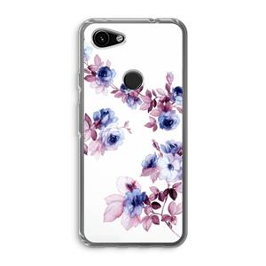 CaseCompany Waterverf bloemen: Google Pixel 3a Transparant Hoesje