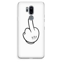CaseCompany Middle finger white: LG G7 Thinq Transparant Hoesje