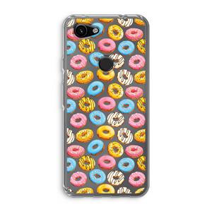 CaseCompany Pink donuts: Google Pixel 3a Transparant Hoesje