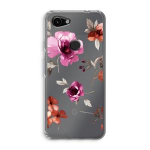 CaseCompany Geschilderde bloemen: Google Pixel 3a Transparant Hoesje