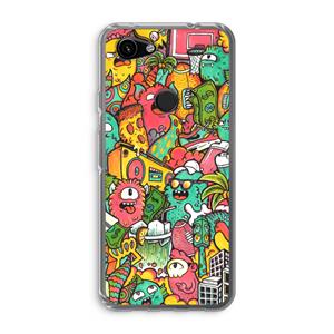 CaseCompany Vexx City: Google Pixel 3a Transparant Hoesje
