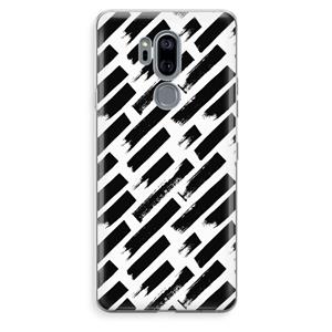 CaseCompany Zwarte vegen: LG G7 Thinq Transparant Hoesje