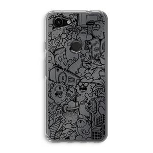 CaseCompany Vexx Black City : Google Pixel 3a Transparant Hoesje
