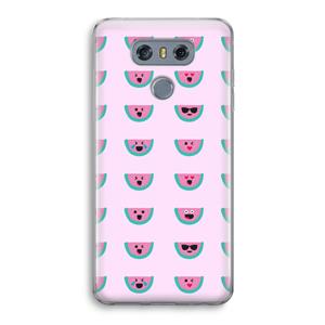 CaseCompany Smiley watermeloenprint: LG G6 Transparant Hoesje