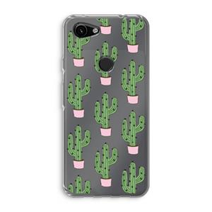 CaseCompany Cactus Lover: Google Pixel 3a Transparant Hoesje