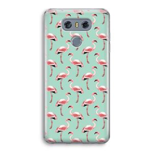 CaseCompany Flamingoprint groen: LG G6 Transparant Hoesje