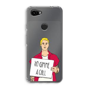 CaseCompany Gimme a call: Google Pixel 3a Transparant Hoesje