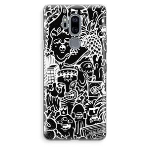 CaseCompany Vexx Black Mixtape: LG G7 Thinq Transparant Hoesje