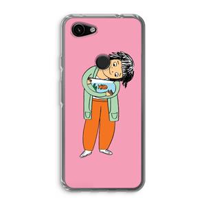 CaseCompany Visknuffel: Google Pixel 3a Transparant Hoesje