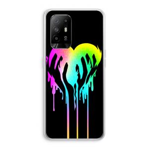 CaseCompany Hold My Heart: Oppo A94 5G Transparant Hoesje