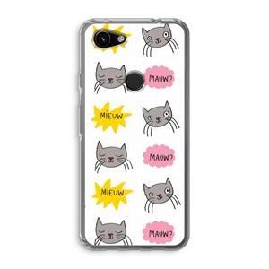 CaseCompany Meow: Google Pixel 3a Transparant Hoesje