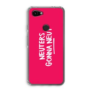 CaseCompany Neuters (roze): Google Pixel 3a Transparant Hoesje