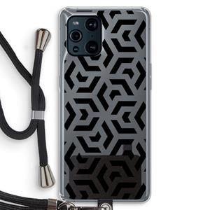 CaseCompany Crazy pattern: Oppo Find X3 Pro Transparant Hoesje met koord