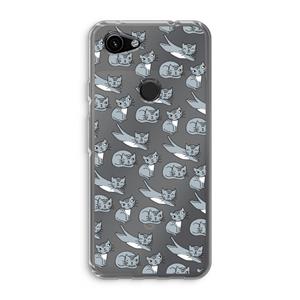 CaseCompany Poezen: Google Pixel 3a Transparant Hoesje
