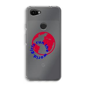 CaseCompany Run The World: Google Pixel 3a Transparant Hoesje