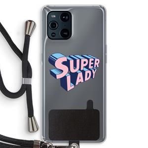 CaseCompany Superlady: Oppo Find X3 Pro Transparant Hoesje met koord
