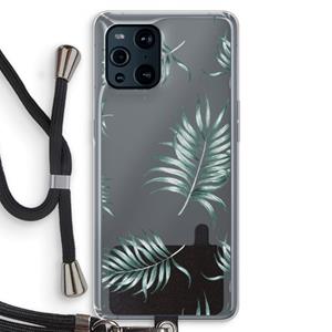 CaseCompany Simple leaves: Oppo Find X3 Pro Transparant Hoesje met koord