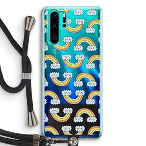 CaseCompany Regenboog: Huawei P30 Pro Transparant Hoesje met koord