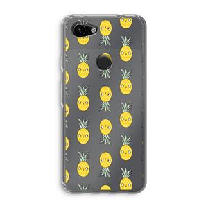 CaseCompany Ananas: Google Pixel 3a Transparant Hoesje