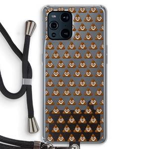 CaseCompany Poop emoji: Oppo Find X3 Pro Transparant Hoesje met koord