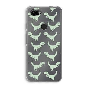 CaseCompany Dinos: Google Pixel 3a Transparant Hoesje