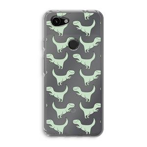 CaseCompany Dinos: Google Pixel 3a Transparant Hoesje