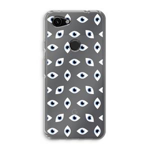 CaseCompany Eyes pattern: Google Pixel 3a Transparant Hoesje